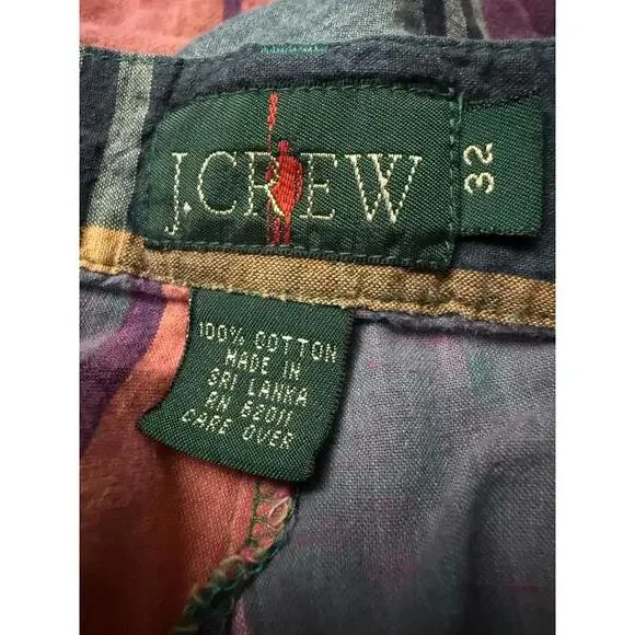 Vintage J.Crew Multicolor Preppy Plaid Cotton Men’s Shorts Size 32 - Picture 3 of 5